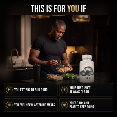 This is for you if you eat big to build big, your diet isn't always clean, you feel heavy after big meals, and you're 40+ and plan to keep going.